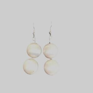 big white bead earrings